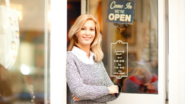 business owner outside her small business