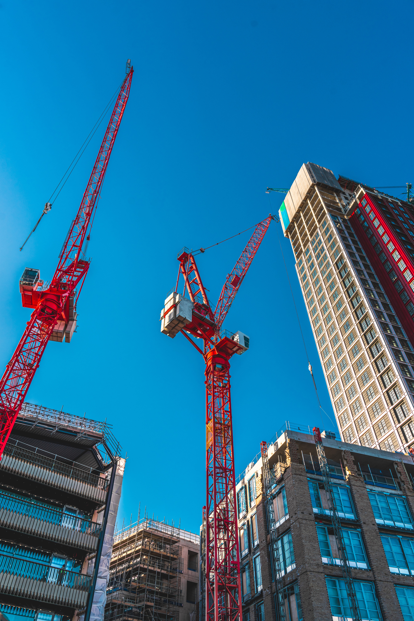 Skyscrapers and construction site in London